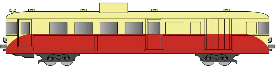 XC 11006 demotorized in red and cream livery.