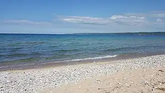 The shore of Little Traverse Bay at Petoskey State Park