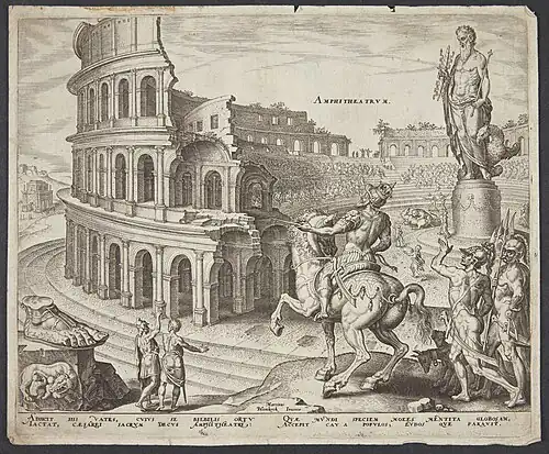 The Colosseum of Rome: "Amphitheatrum" (Heemskerck's addition)