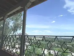 View from a second floor balcony