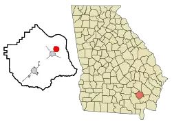 Location in Pierce County and the state of Georgia