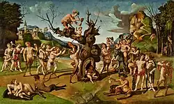Piero di Cosimo, The Discovery of Honey by Bacchus, about 1499
