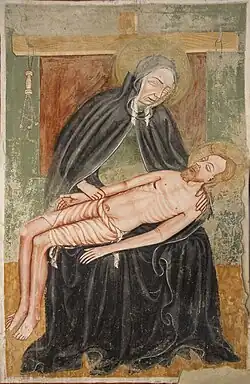 Pietà at Oratorio di Santa Maria, Garbagna Nov. (Italy), early 15th century