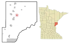Location of the city of Askov within Pine County, Minnesota