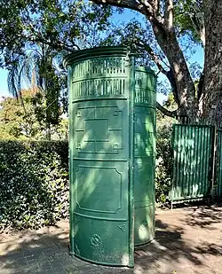 Cast iron pissoir, relocated to Newstead Park in 1960s