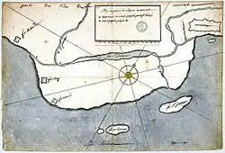 Map of Montreal Little St. Pierre River passes between the Pointe à Callière and the walled city