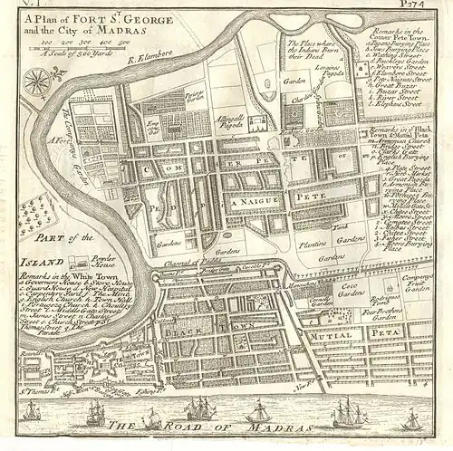 Plan of Fort St George and the city of Madras in 1726.