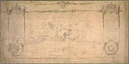 Relief shown by shading, oriented with north toward the lower left. Insets: Castle of Morro—Fort of La Punta