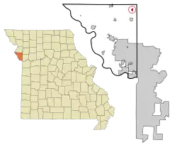 Location of Edgerton, Missouri