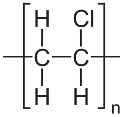 Repeating unit of PVC polymer chain.