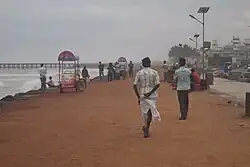 Evening walk by the bay of Bengal in Pondicherry