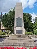 War memorial listing those from Pool who died in the Great War, the Second World War and the Iraq conflict