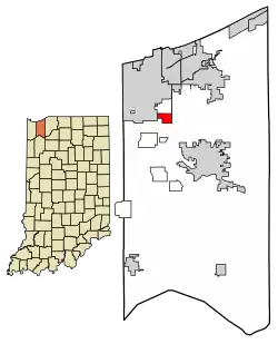 Location of South Haven in Porter County, Indiana.