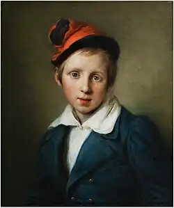 Portrait of a boy with a red cap, oil on canvas (1842-45)