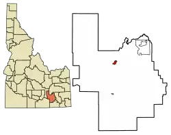 Location of American Falls in Power County, Idaho.