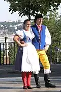 A couple wearing traditional Bohemian kroj from Prácheňsko area