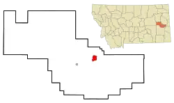 Location of Fallon, Montana