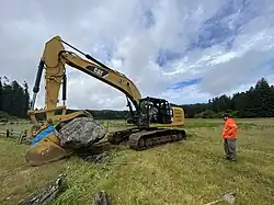 California State Parks removed Grant's Marker at Prairie Creek Redwoods State Park in June 2021.