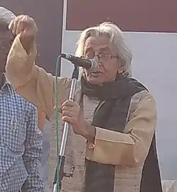 Mukhopadhyay speaking at the 46th International Kolkata Book Fair