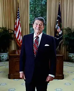 Second-term official portrait of Ronald Reagan, June 1985