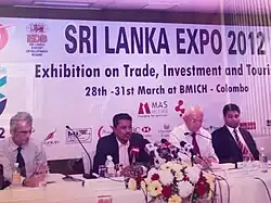 At a press conference at Expo2012 sitting beside Group Chief Operating Officer Ashroff Omar and Chairman of MAS Group Mahesh Amalean