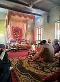 The chief priest performing a traditional public ritual in honour of the saint and founder Swami Pranavananda of Bharat Sevashram Sangha on the occasion of Guru Purnima at its ashram in Gurugram, India.