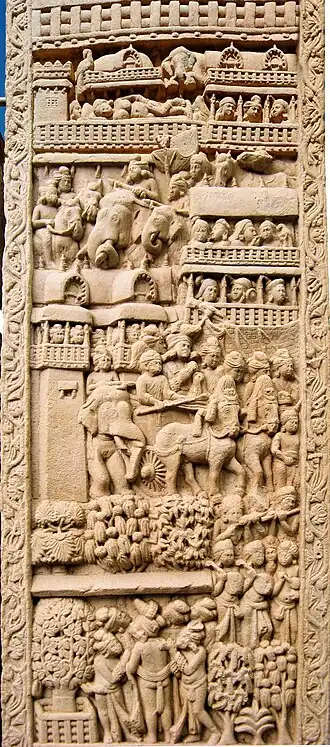 Procession of king Suddhodana from Kapilavastu.