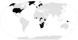 Protestant majority countries in 2010.