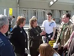 Cathie Craigie MSP and Cathy Peattie MSP talk to carers.
