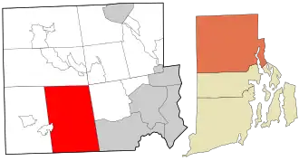 Location in Providence County and the state of Rhode Island.
