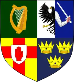 The four provinces arms of Ireland.