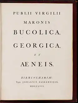 Title page by John Baskerville, 1757