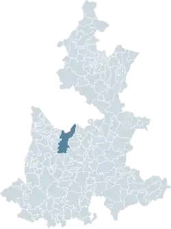Location of Puebla within the state