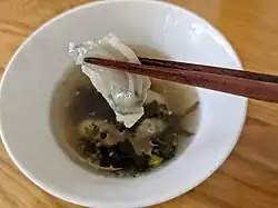 Bian rou dumpling soup