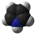 Space-filling model of the pyrrole molecule