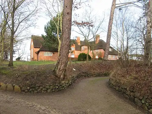 The main building seen from the driveway