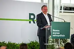 François Legault speaking at the inauguration of the REM