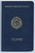Blue passport (1982) for romanian citizens with residence abroad.