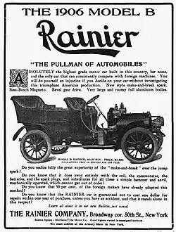1906 Rainier Model B advertisement