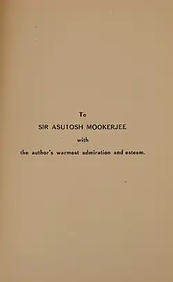 Dedication to Mukherjee in a 1922 copy of Chandrasekhara Raman's "Molecular Diffraction of Light"