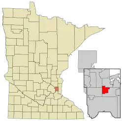 Location of the city of Little Canada within Ramsey County, Minnesota