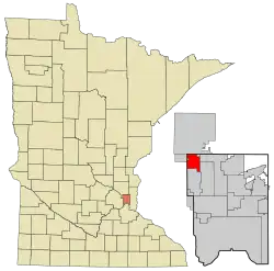 Location of the city of Mounds View within Ramsey County, Minnesota