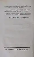 Final page of a 1791 copy of "Rapport sur le choix d'une unité de mesure" by Condorcet and Jean-Charles de Borda