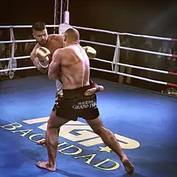 Image 39Al-Azzawi fighting for his seventh world heavyweight kickboxing title in his hometown of Baghdad, Iraq. (from Sport in Iraq)