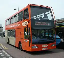 Image 128An East Lancs Olympus body with a tree-protection bull-bar protecting the large upper-deck front window (from Bus manufacturing)