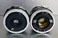 Rear of Canon FL 28mm Lens (L) and Super-Canomatic Lens R 50mm (R)