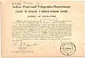 Rebecca Cohen Indian Postal and Telegraphs License