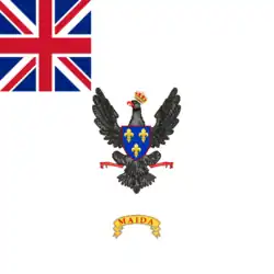 Regimental Colours of the Royal Sicilian Regiment, reconstructed on the extant description of the flag