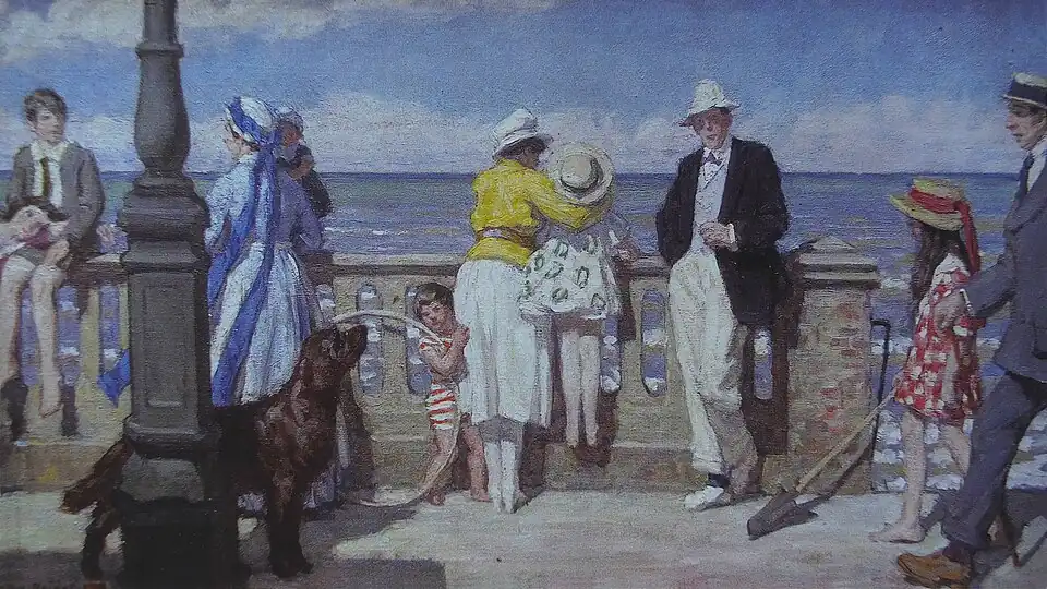 La digue de Cabourg (around 1925), oil on canvas, musée d'art et d'histoire de Belfort.