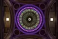 Inside ceiling of the stained-glass courthouse dome